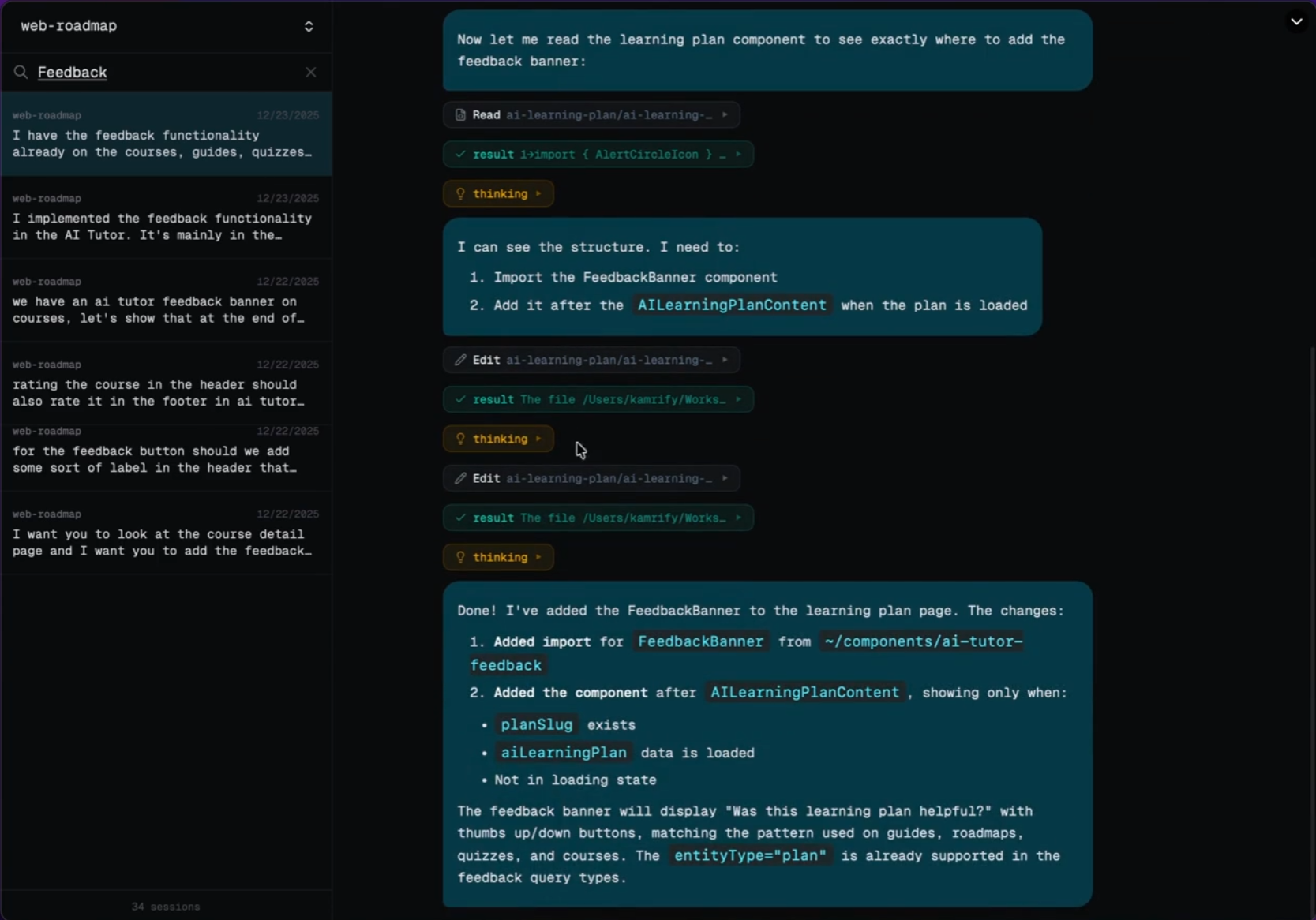 Claude writing a blog post draft in the chat interface