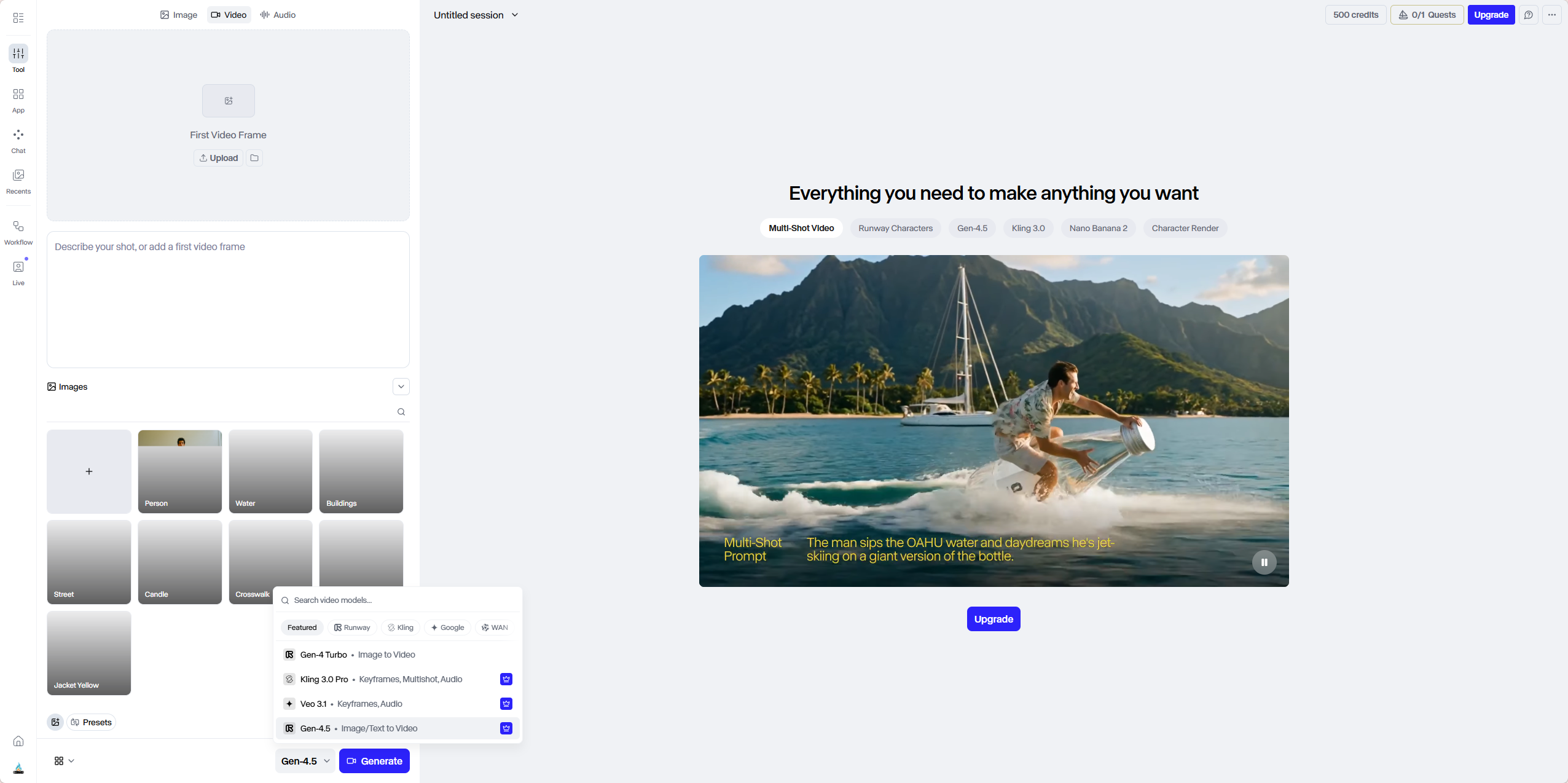 Runway's Gen-3 generation interface
